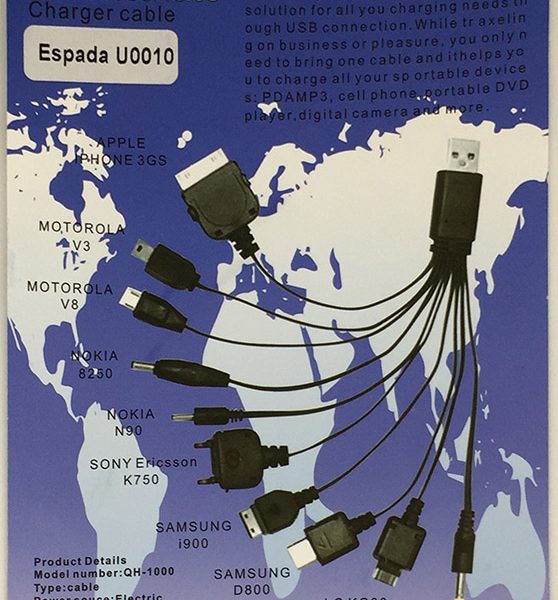 Универсальное зарядное устройство для телефонов по USB U0010 Espada