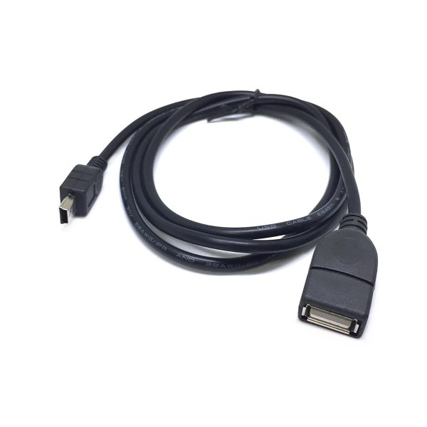 Кабель USB 2.0 type A female to mini USB type B male OTG, 1м