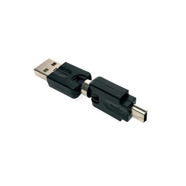 Переходник USB 2.0 type A male to mini USB type B male, поворотный в 2-х плоскостях 360° / 360°
