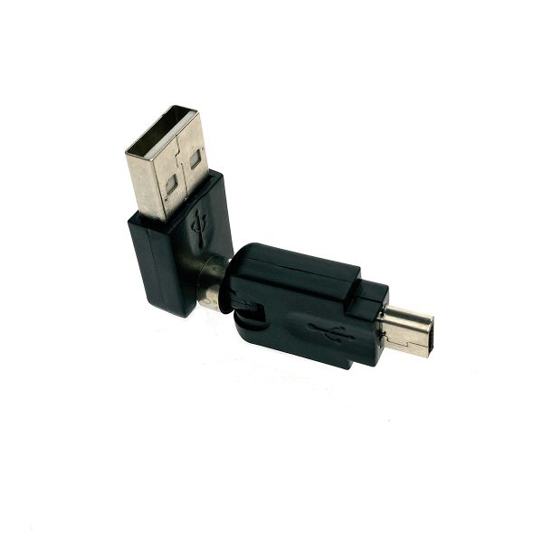 Переходник USB 2.0 type A male to mini USB type B male, поворотный в 2-х плоскостях 360°/ 360° Espada EUSBAMmBm360