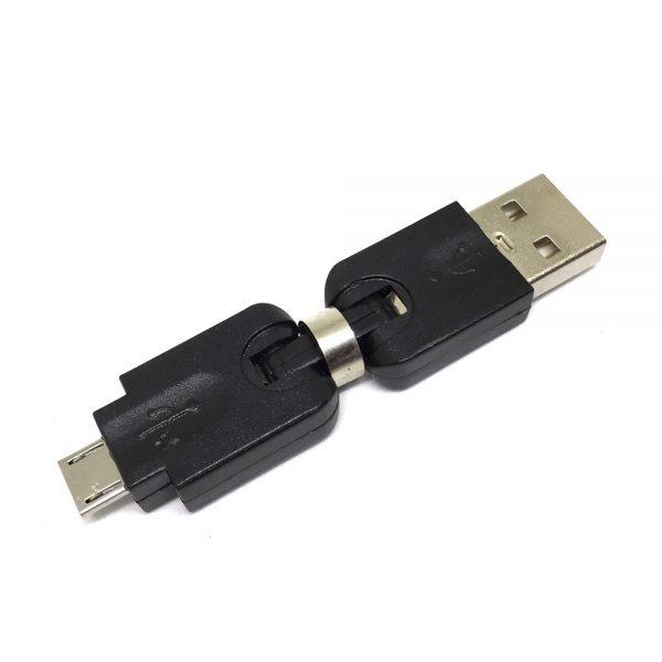 Переходник USB 2.0 type A male to micro USB type B male, поворотный в 2-х плоскостях 360° / 360°, Espada EUSBAMmcBm360