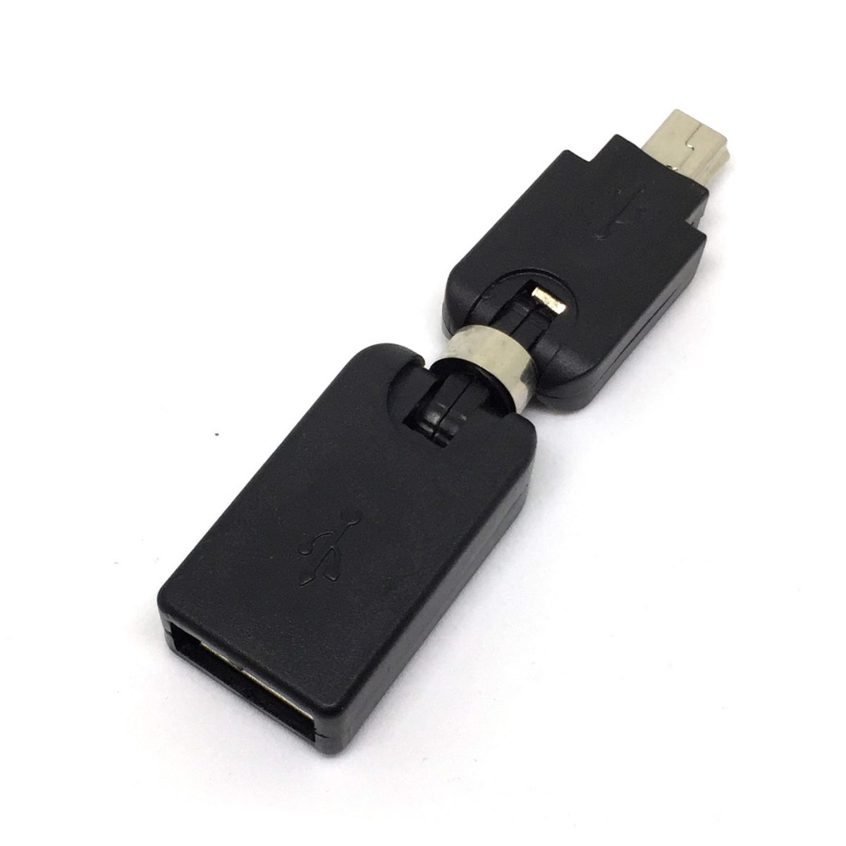 Переходник USB 2.0 type A female to mini USB type B male, поворотный в 2-х плоскостях 360° / 360° OTG