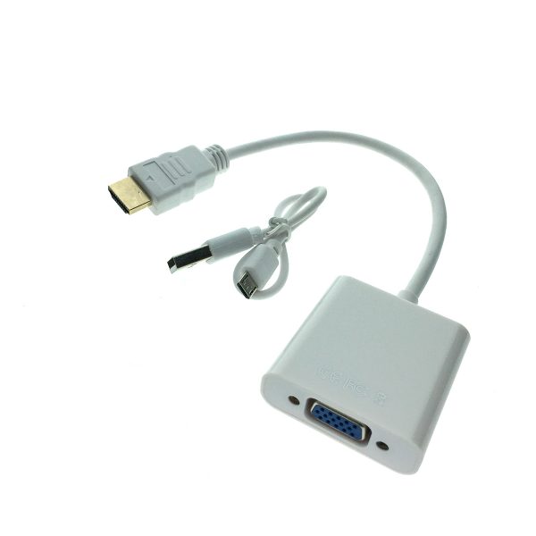 Конвертер HDMI type A male 19 pin to VGA female 15 pin со звуком 3.5mm EHDMIM-VGAF20