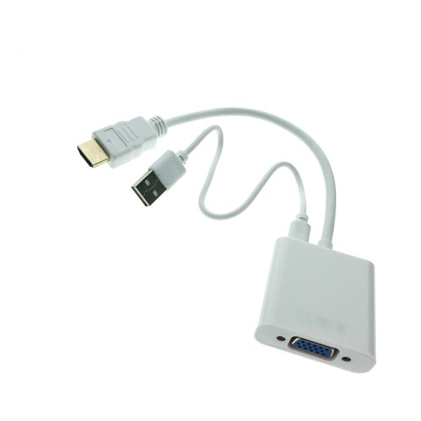 Конвертер HDMI type A male 19pin to VGA female 15pin со звуком 3.5 мм Espada EHDMIM-VGAF20