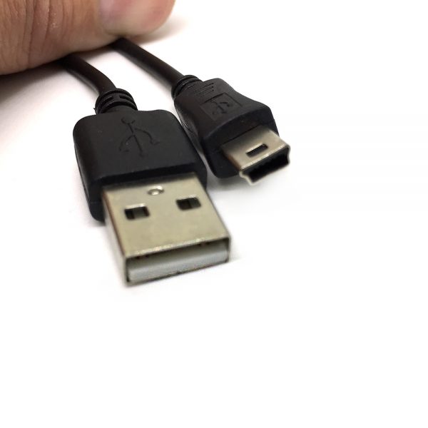 Кабель - переходник спиральный mini USB type B male to USB type A male 1м