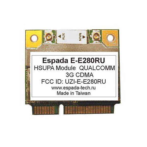 Модем mini PCI-e 3G (HSUPA) GSM modem Espada E280RU + 2ant (half+full)