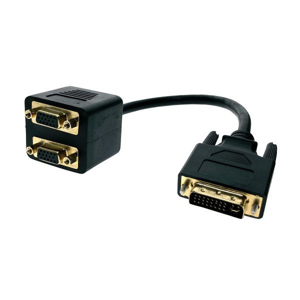 Разветвитель DVI-I 29pin male to 2 VGA /D-Sub/ 15pin female 25cм, Espada EDVIM2xVGAF25