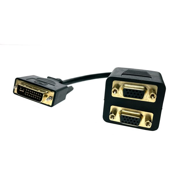 Разветвитель DVI-I 29pin male to 2 VGA /D-Sub/ 15pin female 25cм, Espada EDVIM2xVGAF25