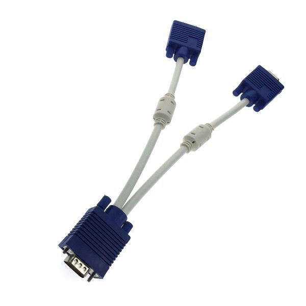 Разветвитель VGA 15pin male to 2*VGA 15pin female 25cм Espada EVGAM2xVGAF25