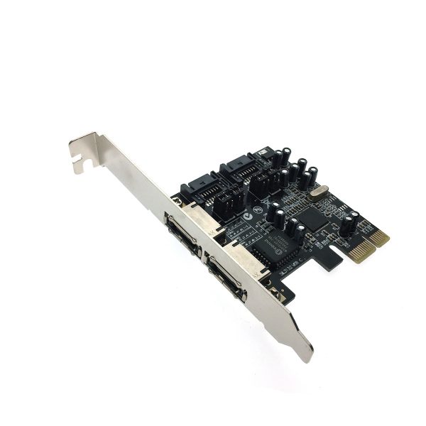 Контроллер PCI-E x1 to 2 port SATA2 + 2 port eSata, RAID /0,1/, чип Silicon Image SIL3132, PCIE002, Espada