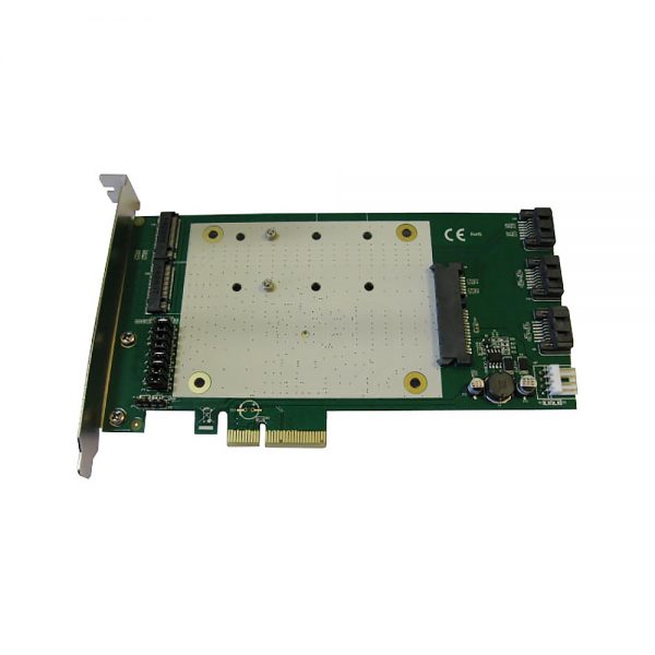 Контроллер PCI-E 2.0 to 3 port SATA3 6Gb/s +1 port mSATA + 2port NGFF, RAID /0, 1, 10, JBOD/, Hyper Duo, FG-EST19A-1-BU01, Espada