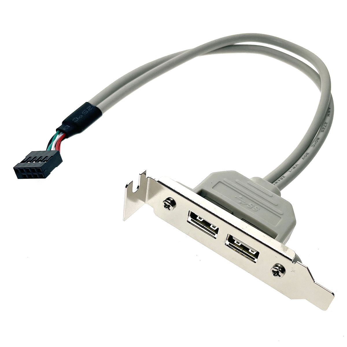 Монтажная планка на заднюю панель в корпус компьютера с разъемом USB 2.0 - 2 порта низкопрофильная, EBRT-2USB2LOW Espada Монтажная планка на заднюю панель