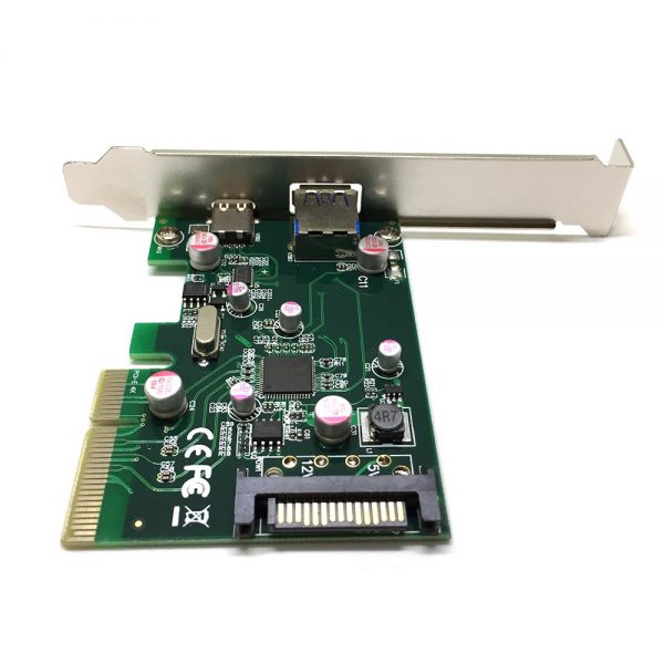 Контроллер PCI-E x4 rev 2.0 to USB3.1, 1port  Type-A + 1port Type-C , FG-EUSB311C1A, Espada, oem