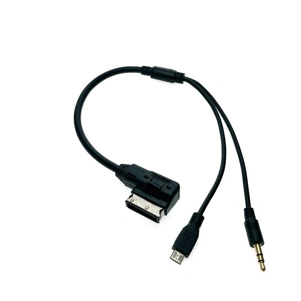 Автомобильный аудио кабель AUX MDI MMI to 3.5mm Audio + Micro USB 35см Audi, Volkswagen, Skoda, Seat, модель AUX40842