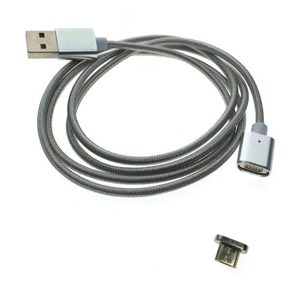 Кабель - переходник USB 2.0 type A male to micro USB type B male 1м, EuMGmc1 с магнитной вставкой