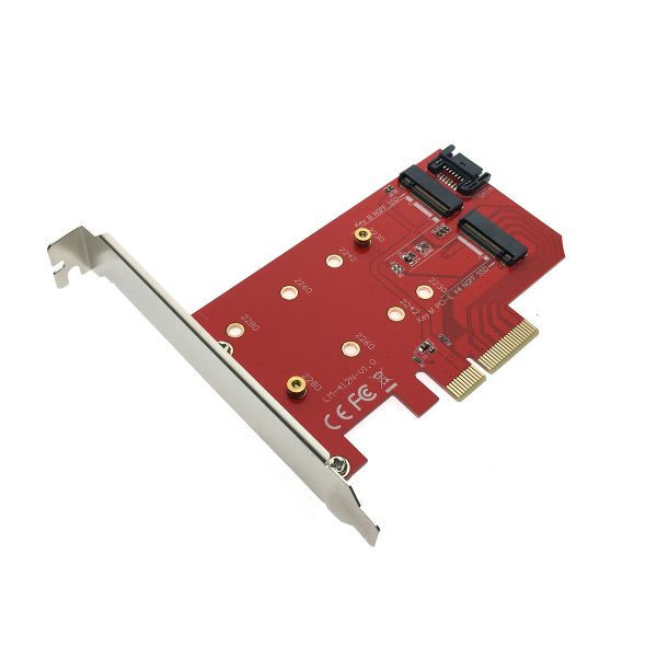 Контроллер PCI-Ex4, M.2 NGFF 1 порт B key+1 порт M key, модель PCIe2NGFF, Espada