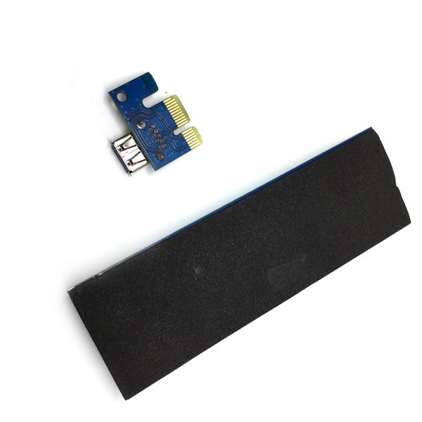 USB Riser card PCI-E x1 male to PCI-E x16 female с питанием 6pin, EpciEkit, Espada, в комплекте кабель usb3.0 / райзер карта
