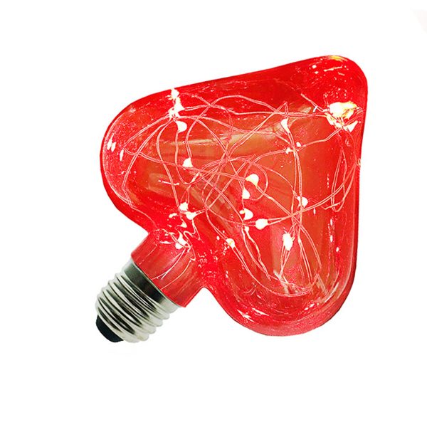 Светодиодная декоративная лампа – сердце Интерьерная Vintage Deco Heart Е27 3Вт, красная, Espada E-E27HBJ68R