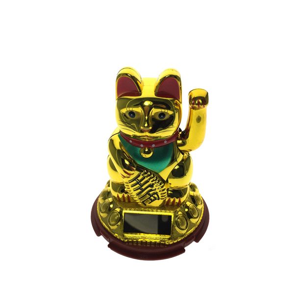 Сувенир Счастливый Кот Манеки-неко Espada E-10GC, золотой 10см на солнечной батарее