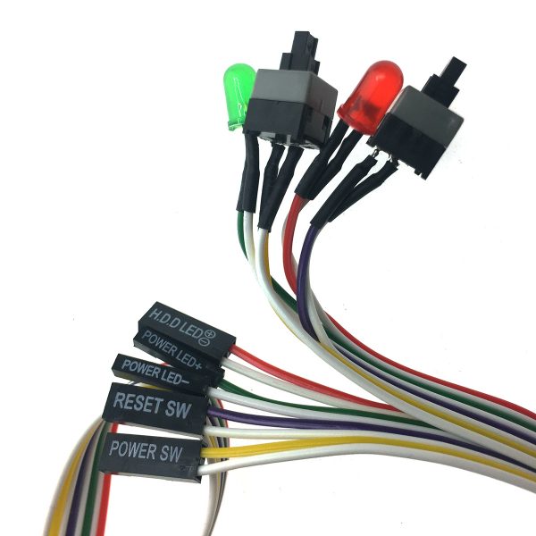 Внешние кнопки включения компьютера с кабелем и индикацией, Espada EATXpower2key