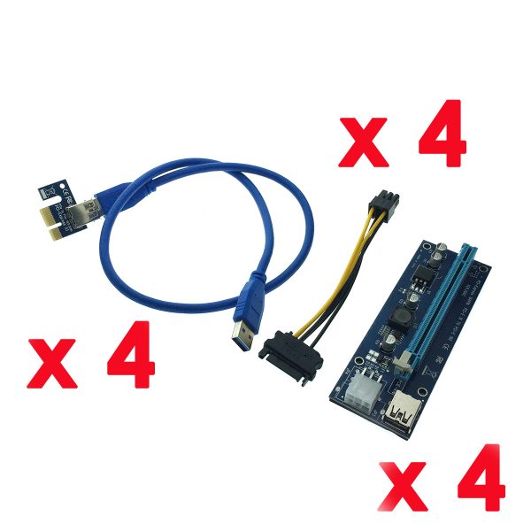 USB Riser card PCI-E x1 to 4 порта PCI-E x 16, модель EPCIE4U, Espada