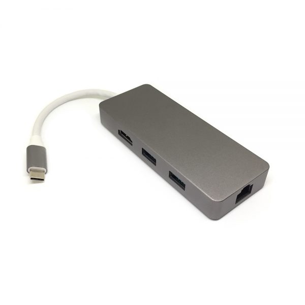 Адаптер USB Type-C to Gig Lan+HDMI+USB+SD/TF, модель UHLUC, Espada