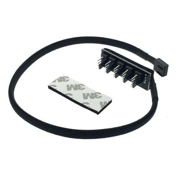 Разветвитель splitter 4pin to 5 * 4 pin для подключения кулеров E5pwm4pin