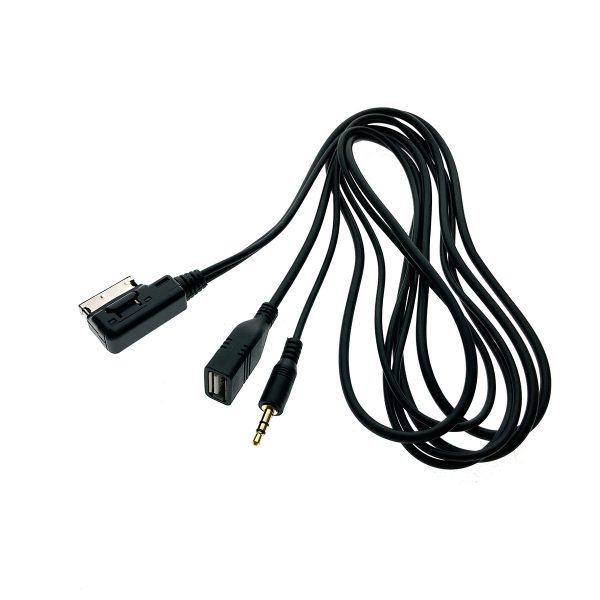 Автомобильный аудио кабель AUX MDI MMI to 3,5mm + USB type A female 140см для Audi, Volkswagen, Skoda, Seat, модель AUX41457