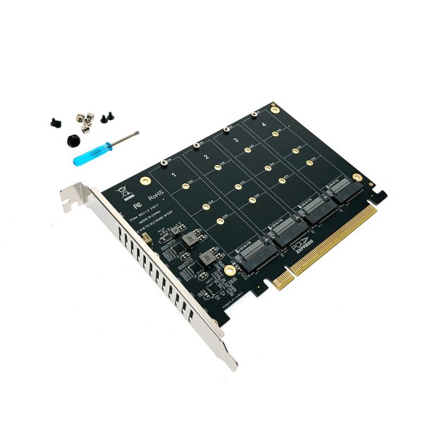 Контроллер PCI-E, 4 порта M.2 NVMe, модель PCIe4NVME, Espada