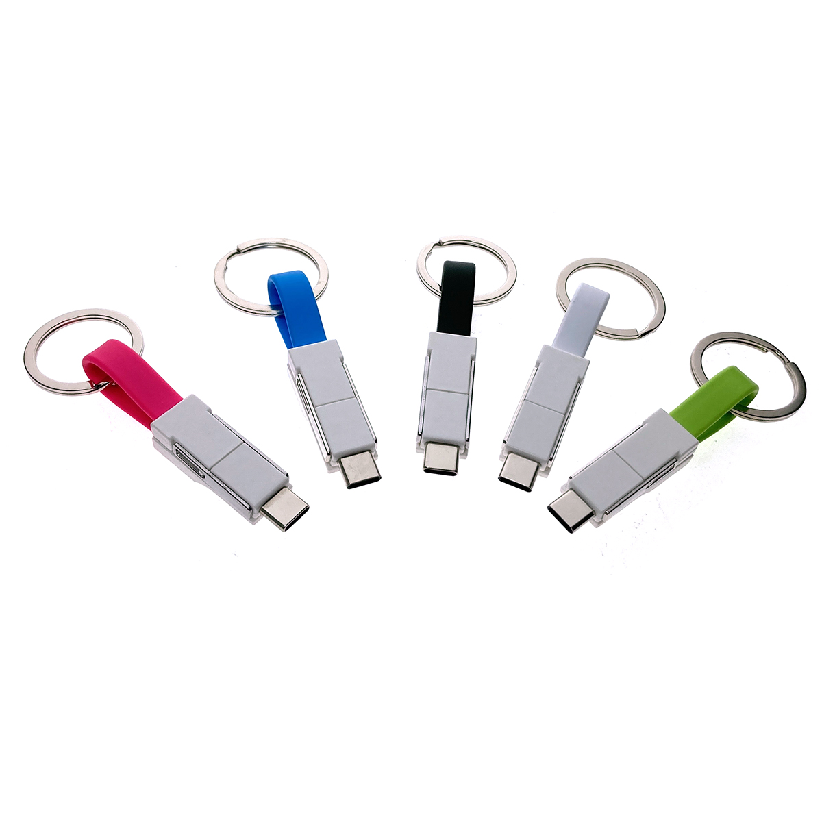Универсальный брелок-переходник 3в1 USB 2.0 to Type C + micro USB + iphone Lightning 8pin, голубой, Emagn3i1 Espada