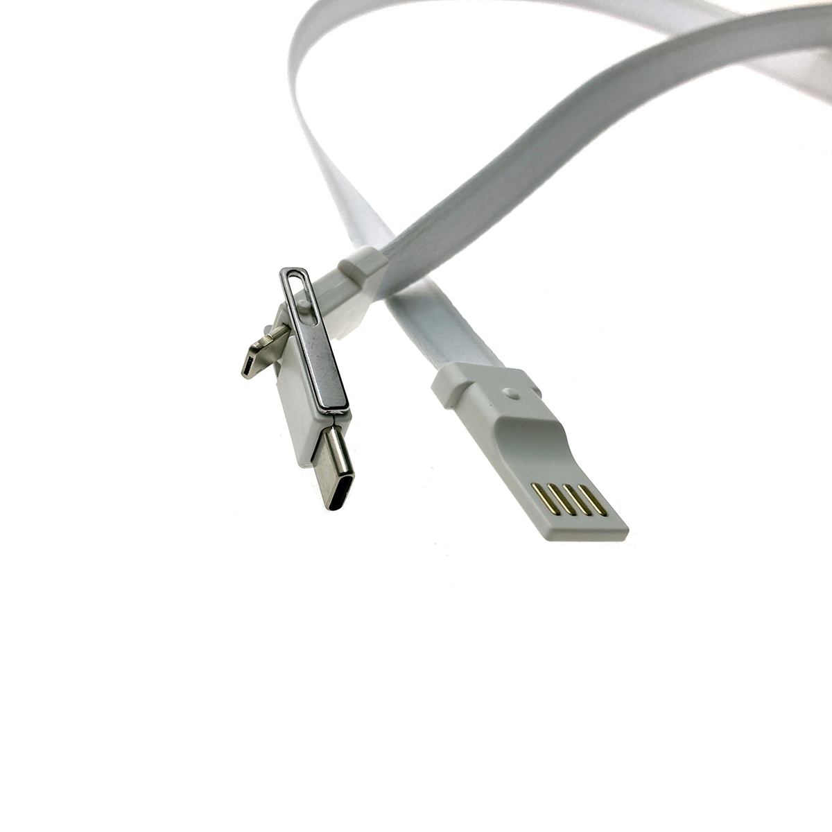 Универсальный кабель - переходник 3в1 Espada Elyard3i1 белый Type C + micro USB + iphone Lightning 8pin