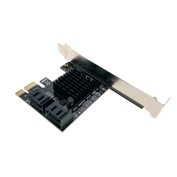 Контроллер PCI-Ex1 v2.0 4 x SATA 3.0 (6Gb/s), чип Marvell 88SE9215, модель PCIe4SATA3ASM Espada