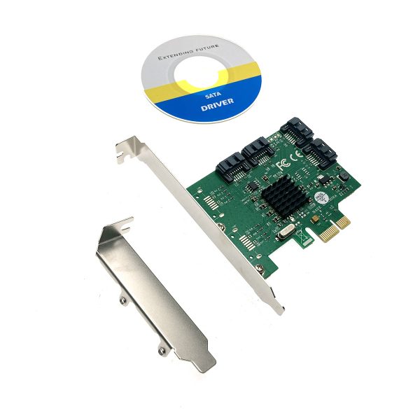 Контроллер PCI-Ex1 v2.0 4 x SATA 3.0 (6Gb/s), чип Marvell 88SE9215, модель PCIe4SATAMar Espada