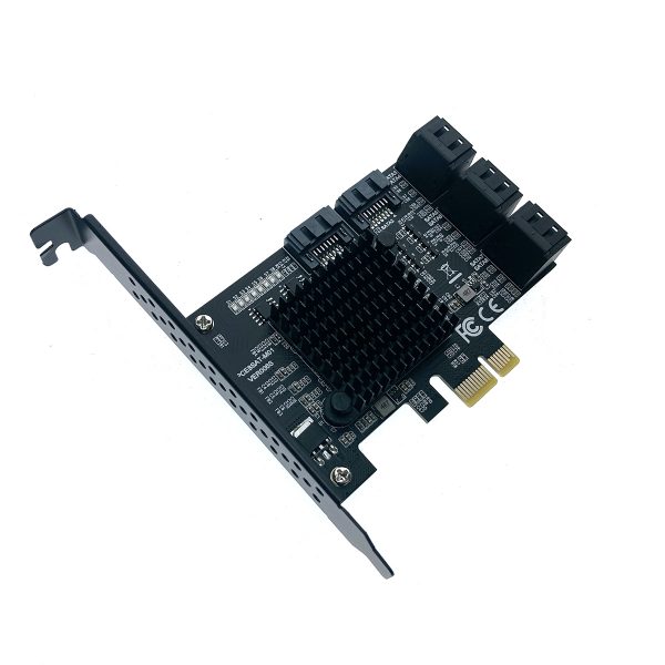 Контроллер PCI-Ex1 v2.0 8 x SATA 3.0 (6Gb/s), чип Marvell 9215+JMB575, модель PCIe8SATAMar Espada