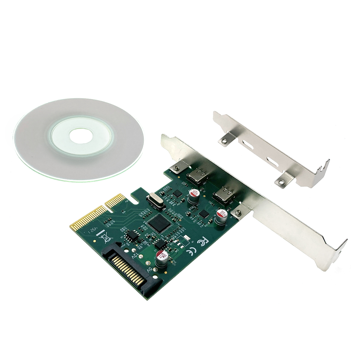Контроллер PCI-E to 2 порта USB 3.1 Gen2 Type-C, 10Gbps чип ASM1142, PCIeUASM1142 Espada