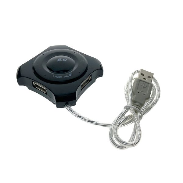 Разветвитель USB 2.0 - 4 порта, Eh420, черный, длина кабеля 50см, хаб
