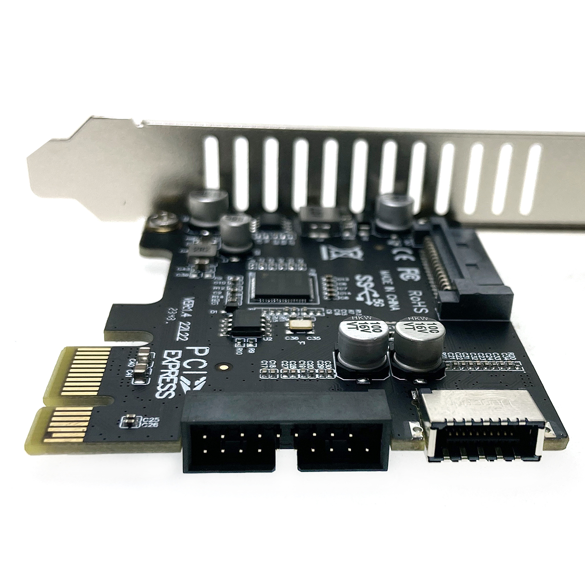 Контроллер PCI-E x1 v2.0 на USB 3.2 Gen1x1, type-E + 19 pin, чип NEC D720201, модель PCIeU3TE Espada