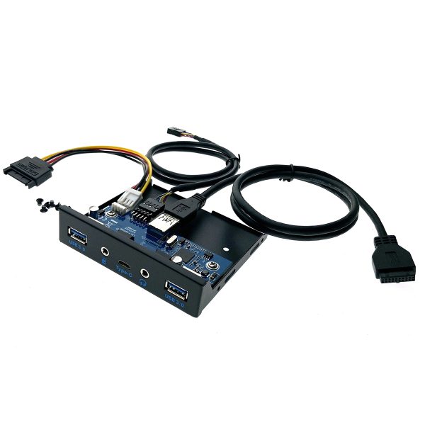 Планка на переднюю панель USB-A х 2, USB-Сх1 3.2 Gen 1 5Gbps, audio jack 3.5мм х 2 микрофон и наушники, Eu5335c Espada