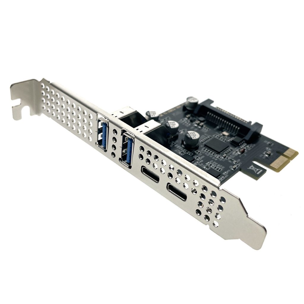 Контроллер PCI-E, USB3.0 2xtype-A+2xtype-C, chip D720201, модель EU30A2С2, Espada