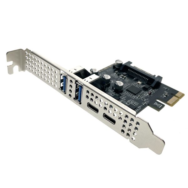 Контроллер PCI-E, USB3.0 2xtype-A+2xtype-C, chip D720201, модель EU30A2С2, Espada